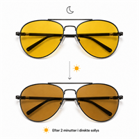 FOTOKROMISK Natkørebrille. Glas bliver mørke i solen  "IQ"
